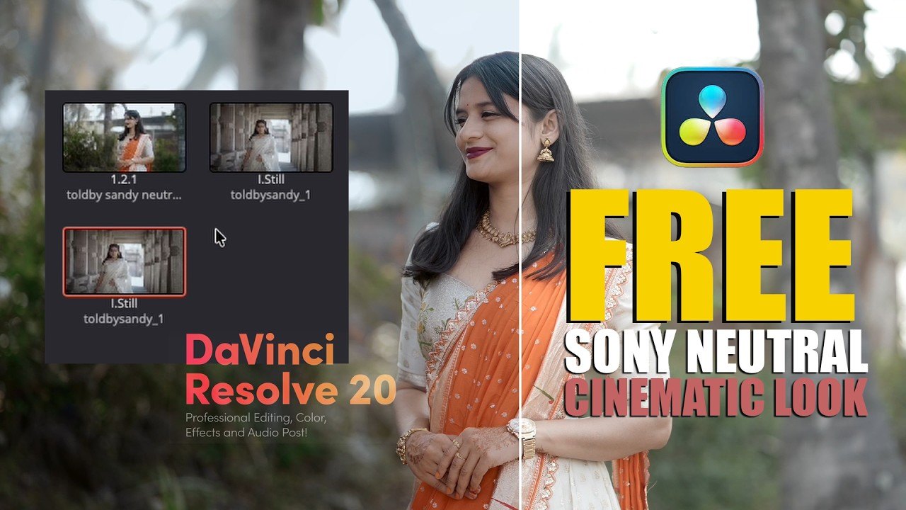 Free DaVinci Resolve 20.3 PowerGrade: Sony Neutral Cinematic Grade (toldbysandy)