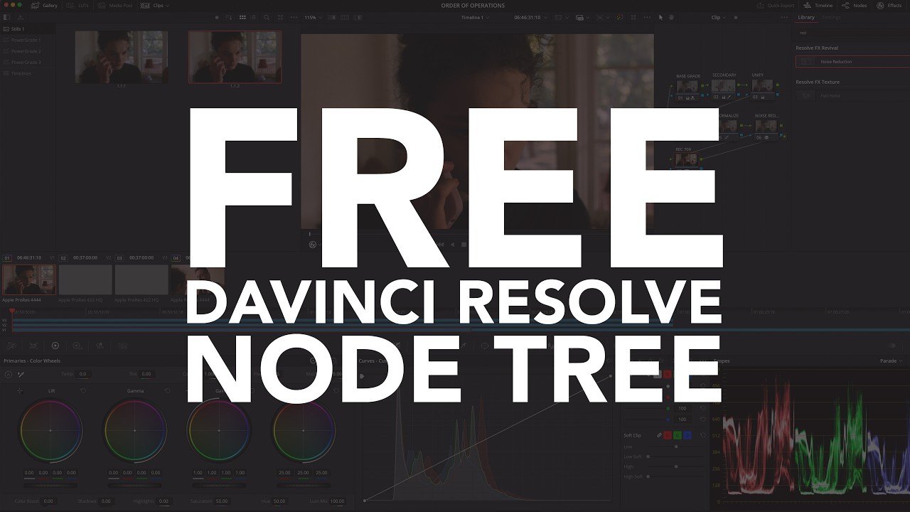 Free DaVinci Resolve PowerGrade: Order of Operations Node Tree (CINECOLOR)