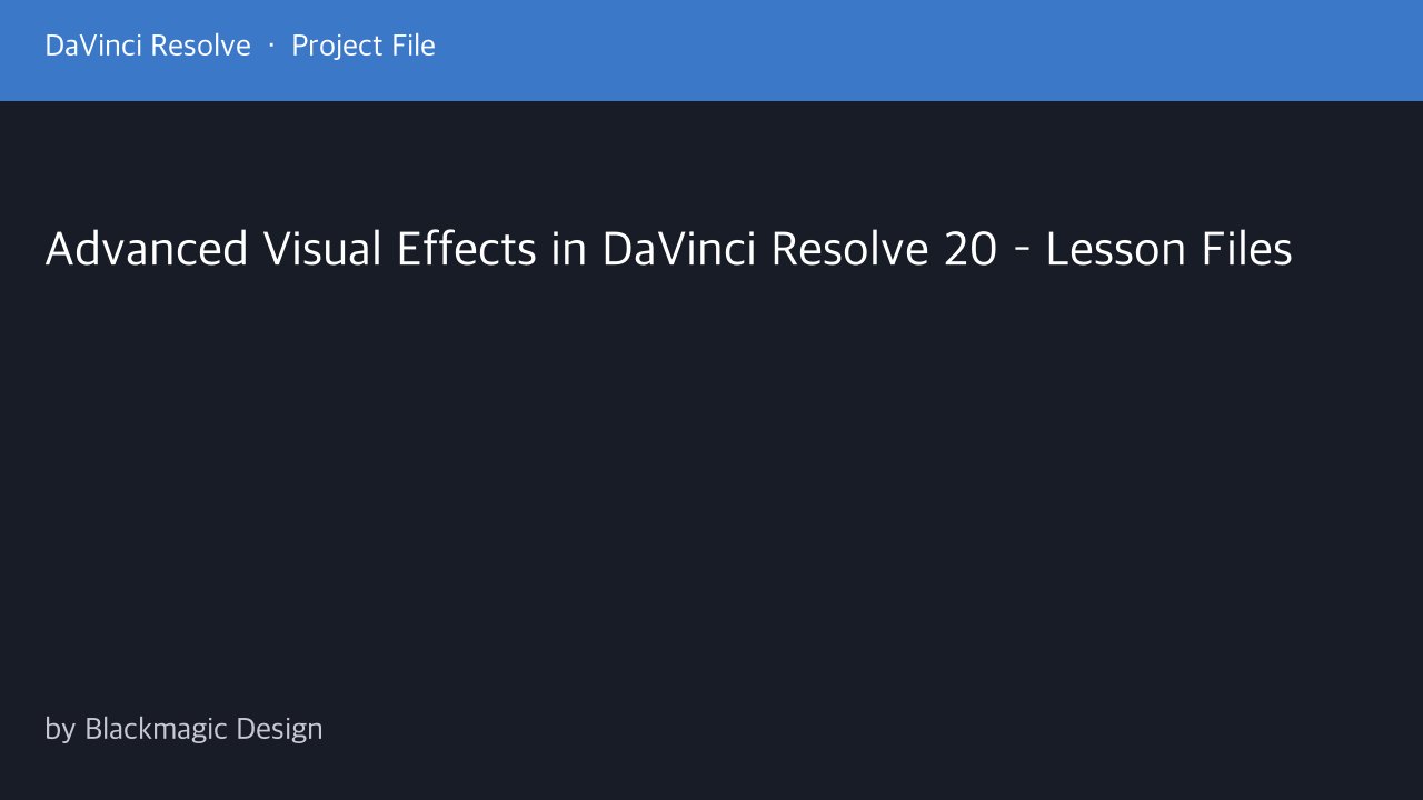 Free DaVinci Resolve 20 Project: Advanced Visual Effects 3D, Camera Tracking and USD Lesson Files (Blackmagic Design)