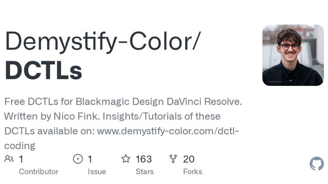Free DaVinci Resolve DCTL: Matrix, OKLAB and Exposure Tools (Nico Fink, Demystify Color)
