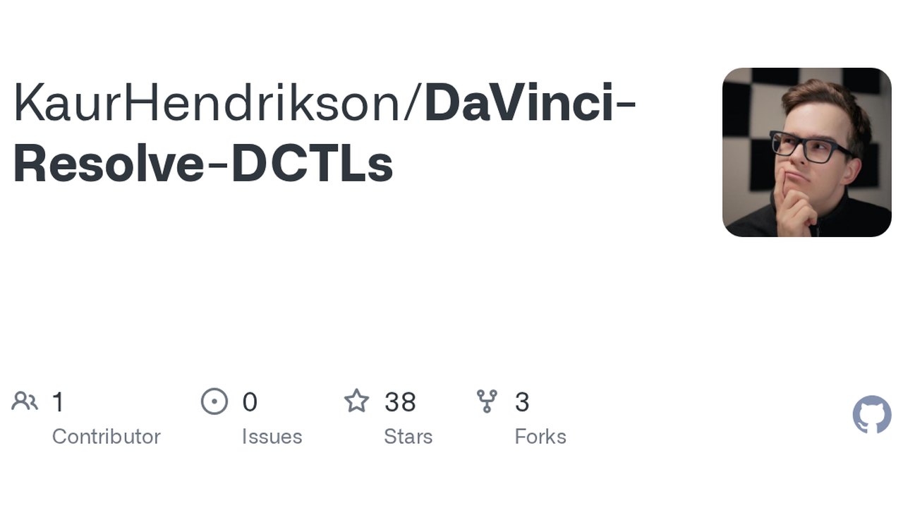 Free DaVinci Resolve DCTL: Boilerplates, Snippets, Examples and Log Transfer Functions (Kaur Hendrikson)