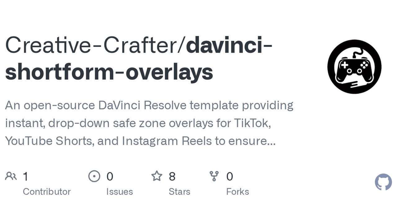 Free DaVinci Resolve Fusion Template: TikTok, Shorts and Reels Safe-Zone Overlay (Creative-Crafter)
