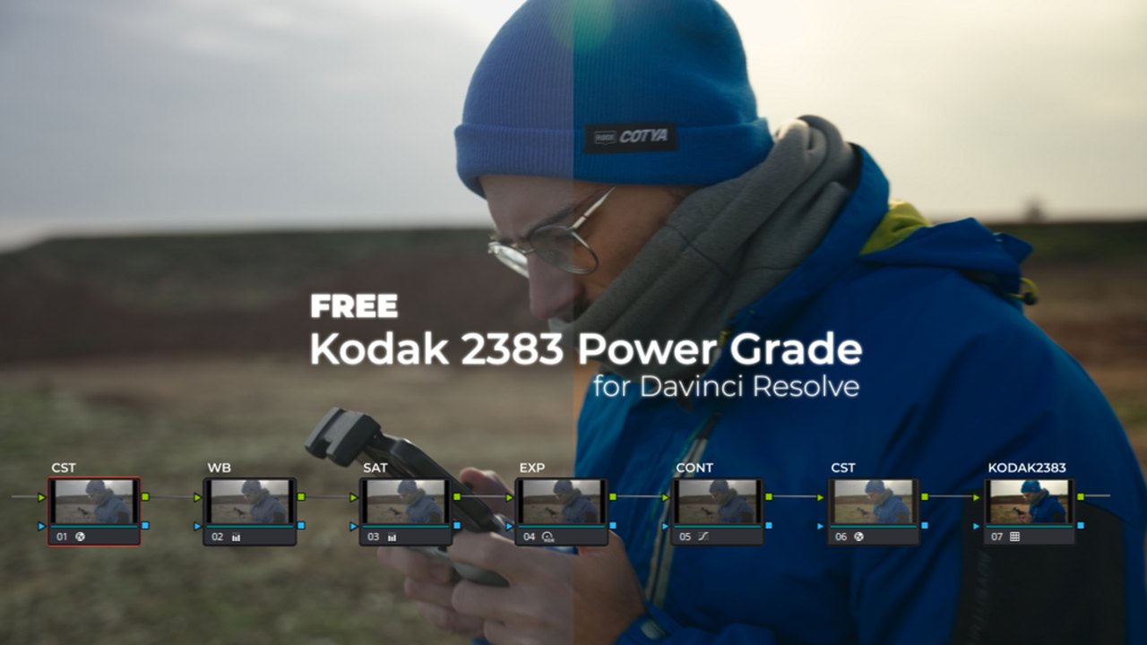 Free DaVinci Resolve PowerGrade: Kodak 2383 Inspired One-Click Film Print Look (Night Owl Stories)