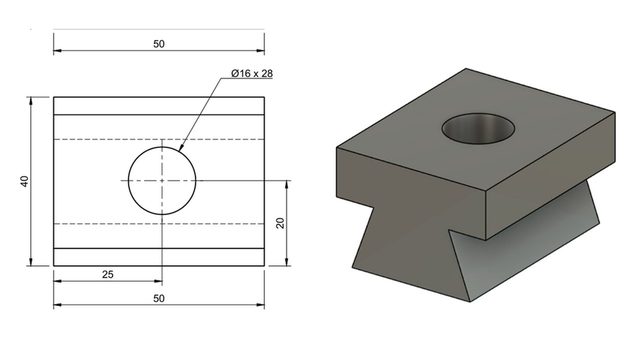Free Fusion 360 Drawing-to-Model Exercise: Dovetail (eduvision)