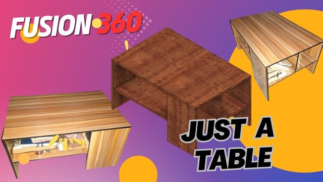 Free Fusion 360 Beginner File: Simple Table + DWG Drawing (D. i. A.)