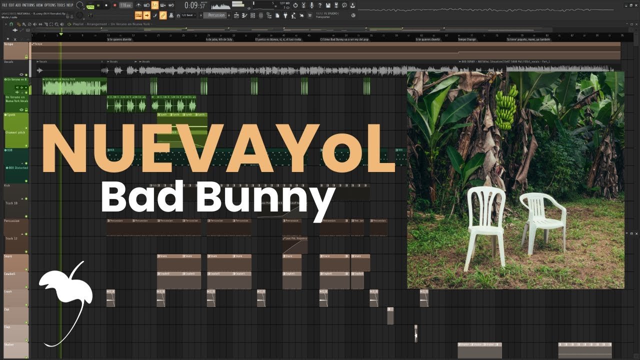 Free FL Studio 2024 FLP: Bad Bunny 'NUEVAYoL' Remake (N H)