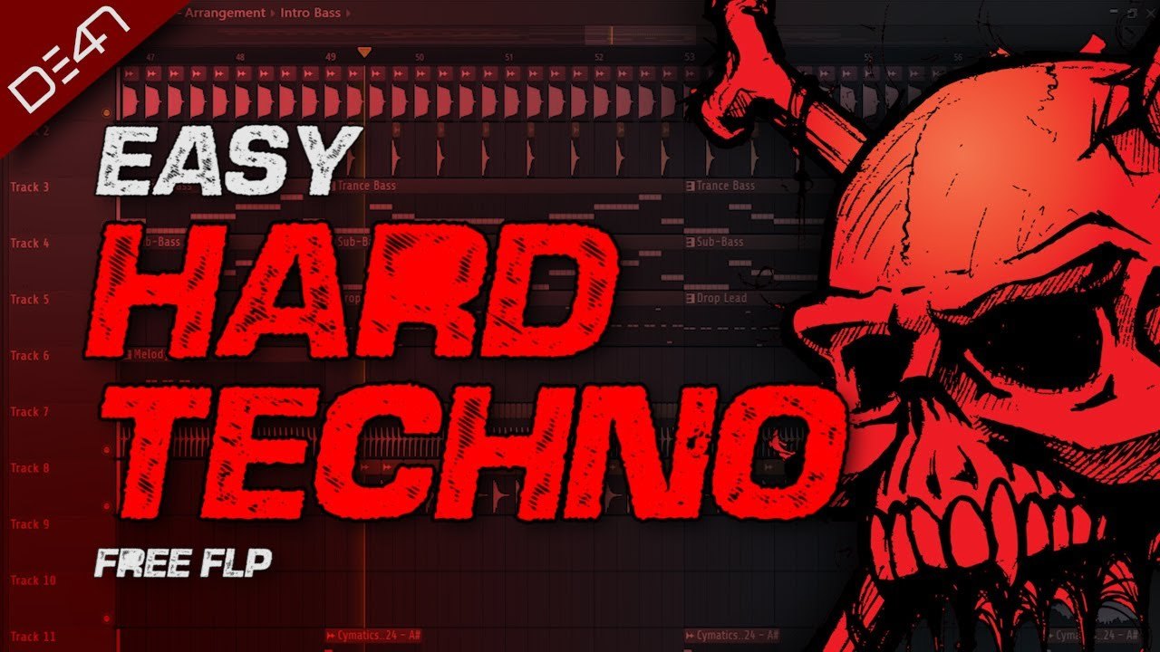 Free FLP: Easy Hard Techno Track in FL Studio, Key of C (D34N)