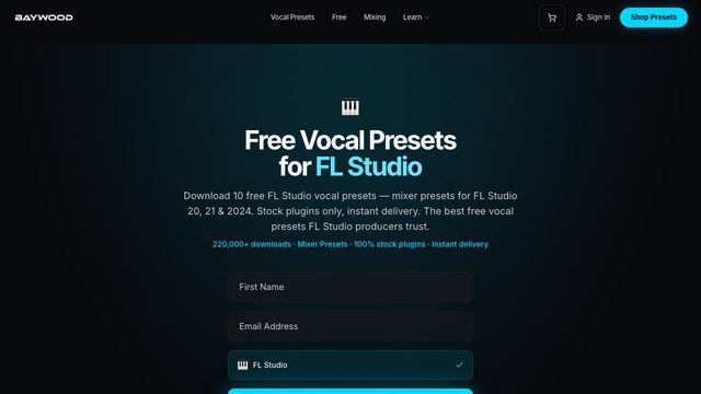 Free FL Studio Mixer Presets: 10 Stock-Plugin Vocal Presets (Baywood Audio)