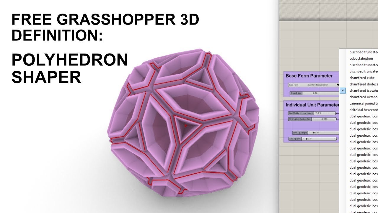 Free Grasshopper Definition: Polyhedron Shaper (PC Sim)