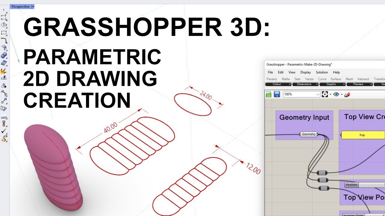 Free Grasshopper Definition: Parametric 2D Drawing Creation (PC Sim)