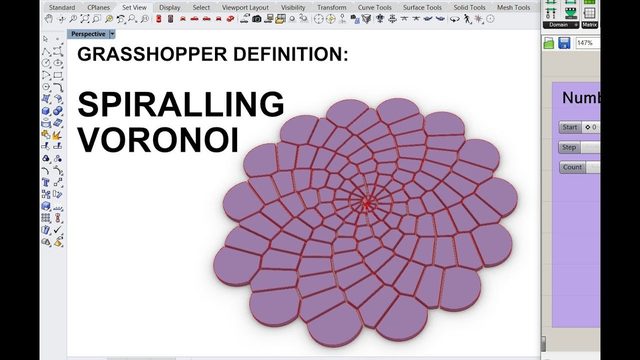 Free Grasshopper Definition: Spiralling Voronoi (PC Sim)