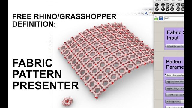 Free Grasshopper Definition: Fabric Pattern Presenter (PC Sim)