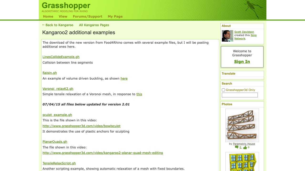 Free Grasshopper Files: Kangaroo2 Additional Examples (Daniel Piker)
