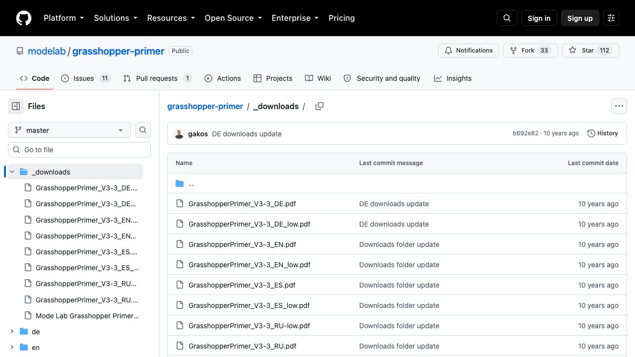 Free Grasshopper Primer Example Files, Third Edition (Mode Lab)