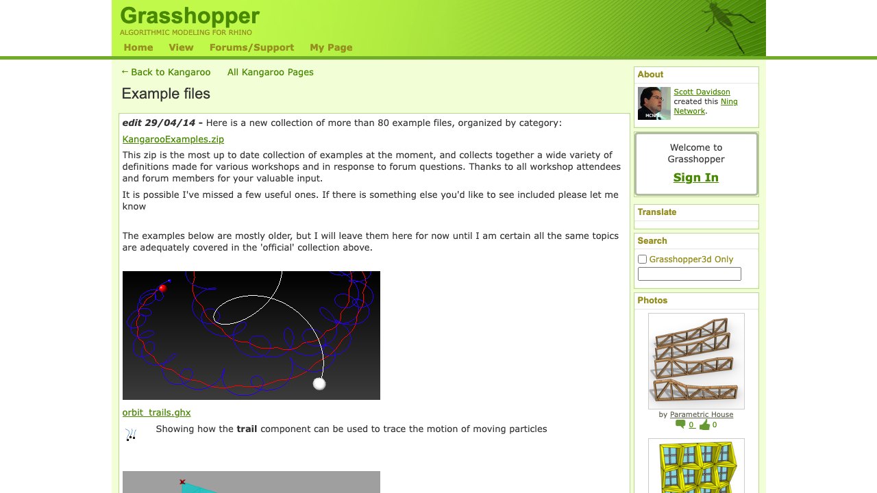 Free Grasshopper Files: 80+ Kangaroo Physics Examples (Daniel Piker)