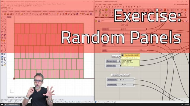 Free Grasshopper Definition: Façade with Random Panels (ParametricCamp)