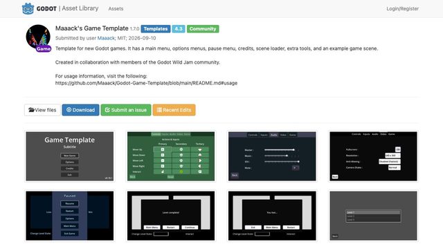 Free Godot 4.7 Project: Maaack's Game Template with Menus and Options
