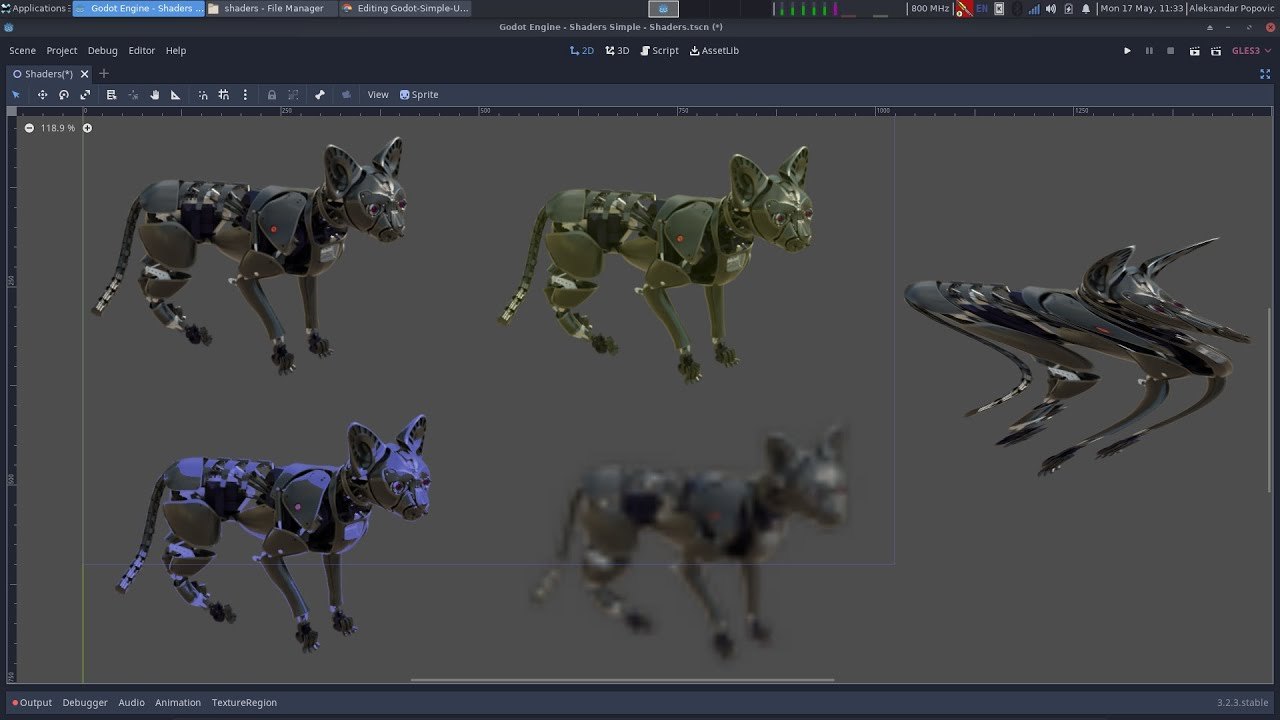 Free Godot 3 Project: 2D Sprite Shader Effects Demo (A. Popovic)