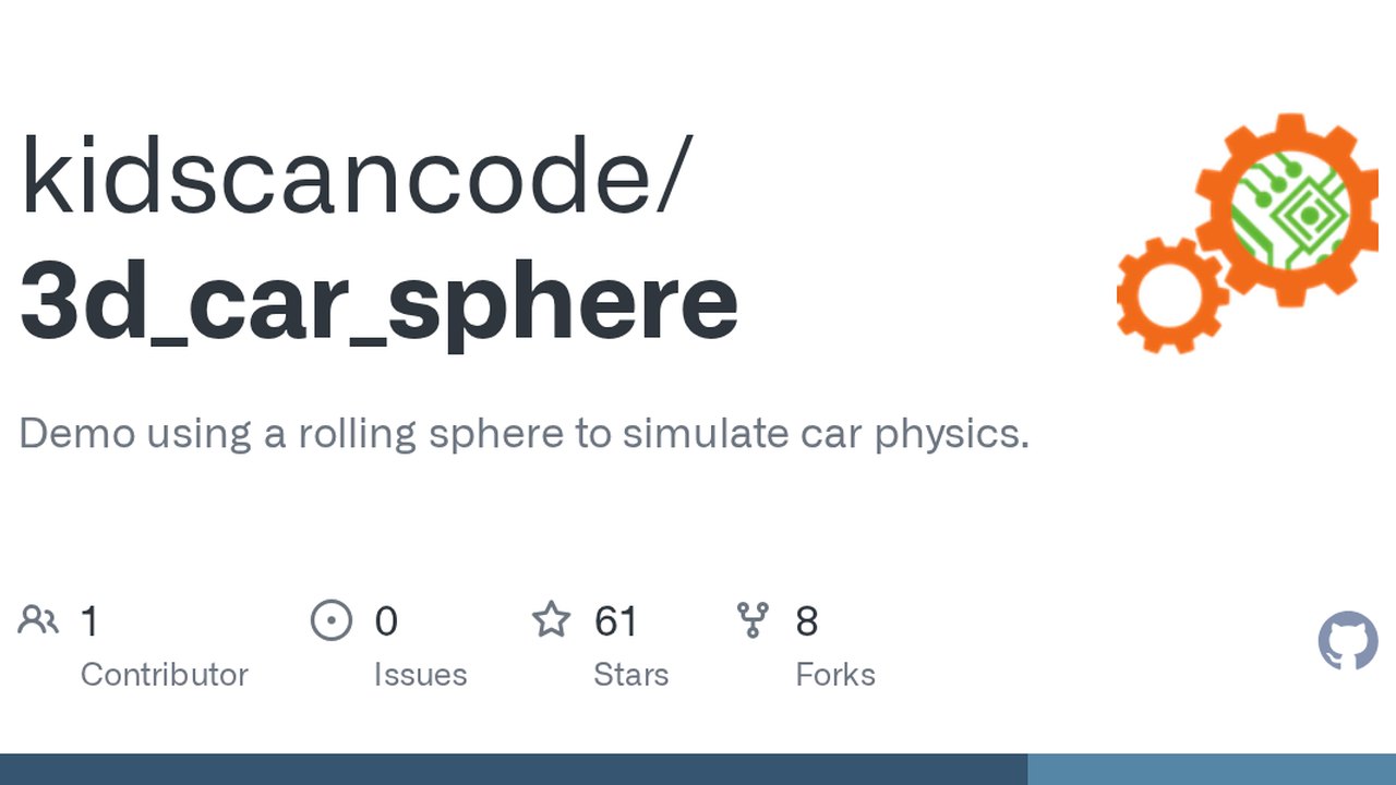Free Godot Project: Sphere-Based 3D Car Physics Demo (KidsCanCode)