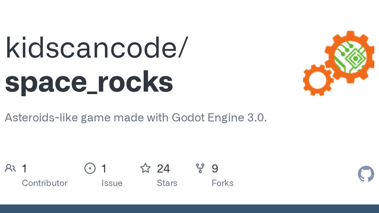 Free Godot 3.0 Project: Space Rocks Asteroids-Style Game (KidsCanCode)