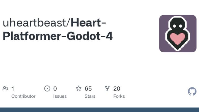 Free Godot 4.0 Project: Heart Platformer 2D Platformer (HeartBeast)