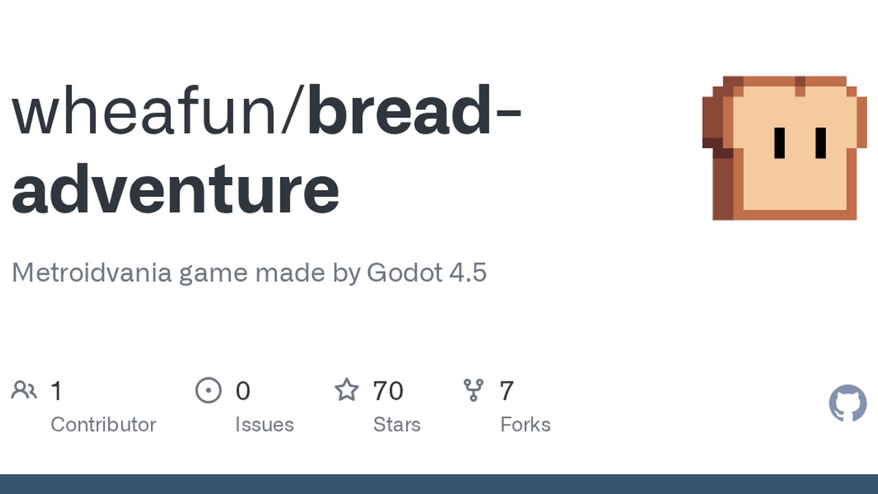 Free Godot 4.5 Project: Bread Adventure Metroidvania Game Source (wheafun)