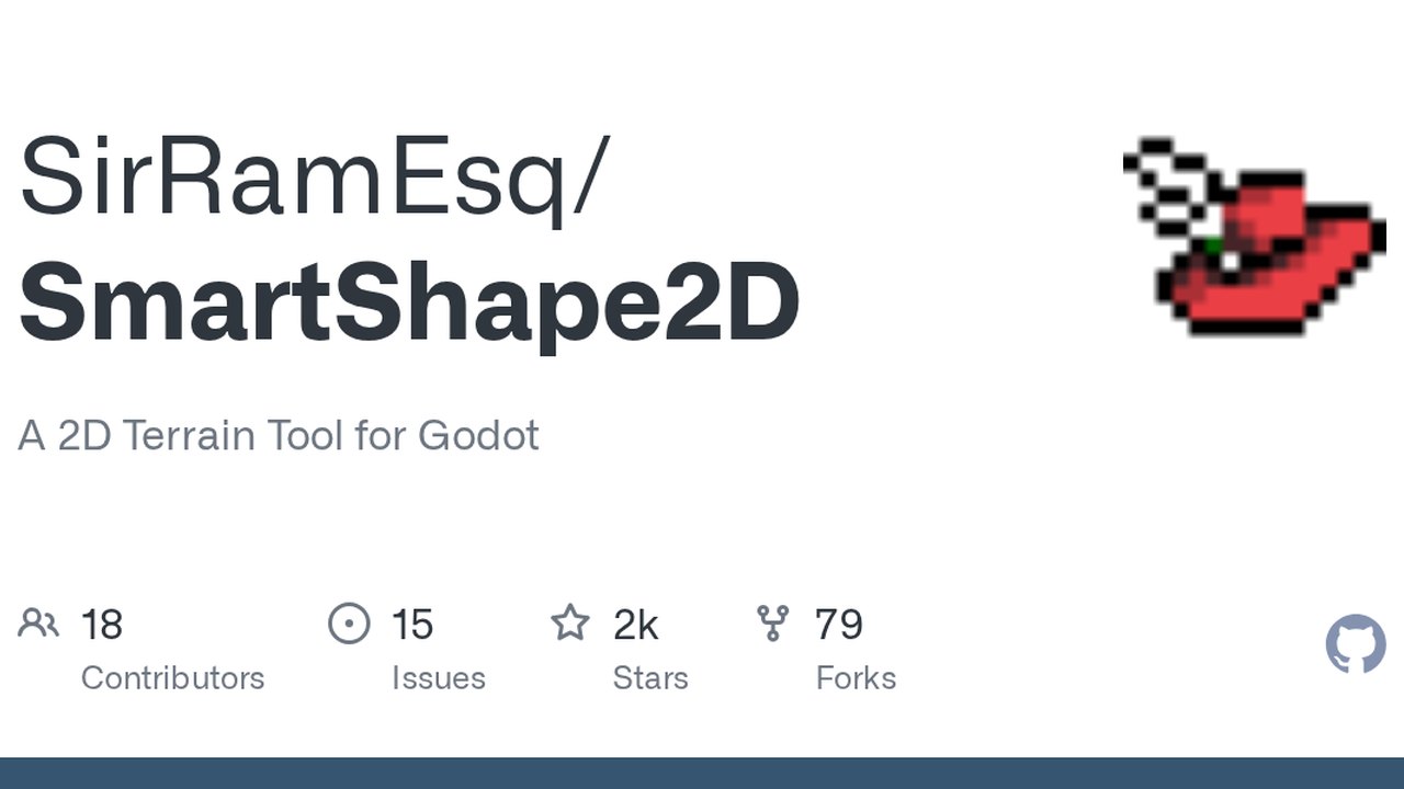 Free Godot 4.3 Addon: SmartShape2D Textured 2D Terrain Tool (SirRamEsq)
