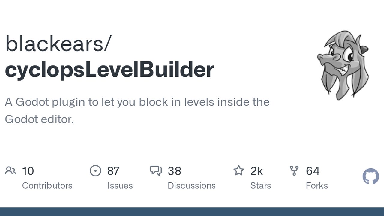 Free Godot 4.7 Addon: Cyclops Level Builder for Blocking Out Levels (Mark McKay)