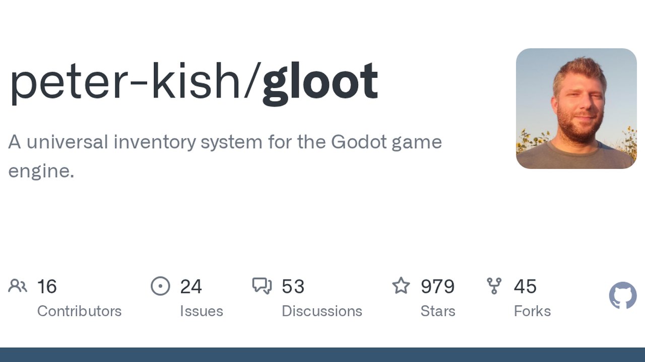 Free Godot 4.4 Addon: GLoot Universal Inventory System (Peter Kish)