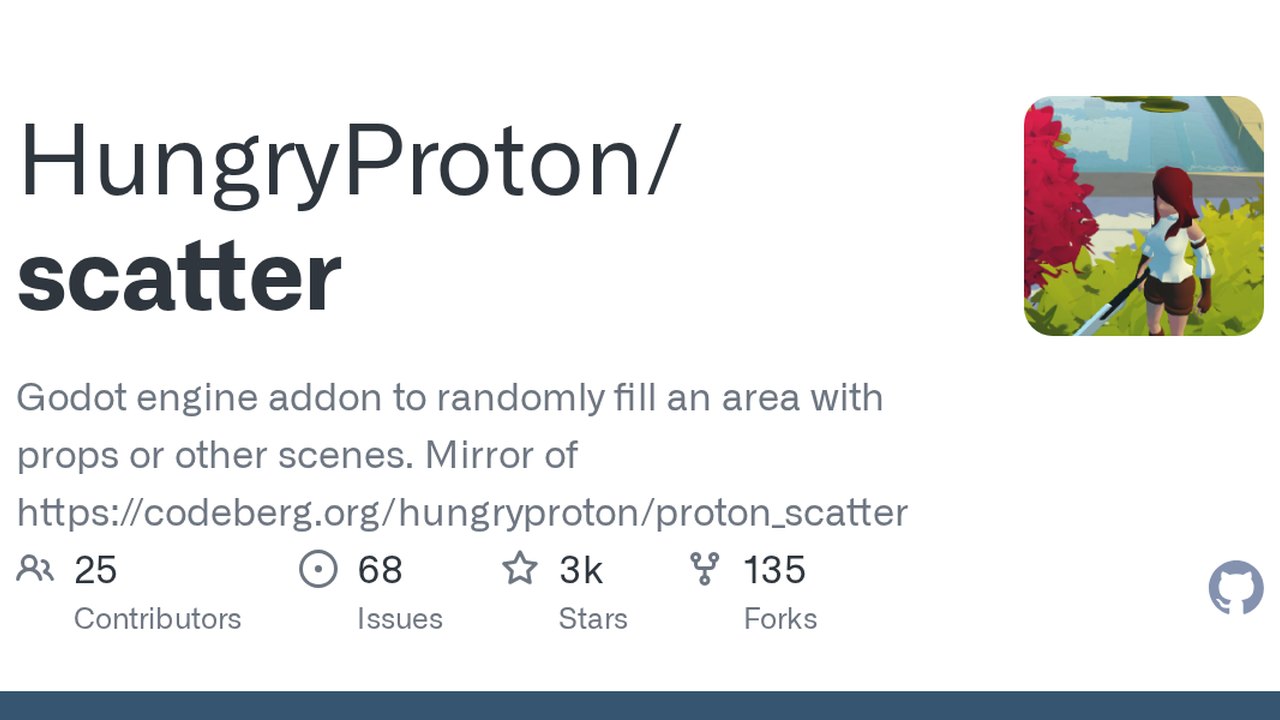 Free Godot 4 Addon: ProtonScatter Procedural Prop Placement (HungryProton)