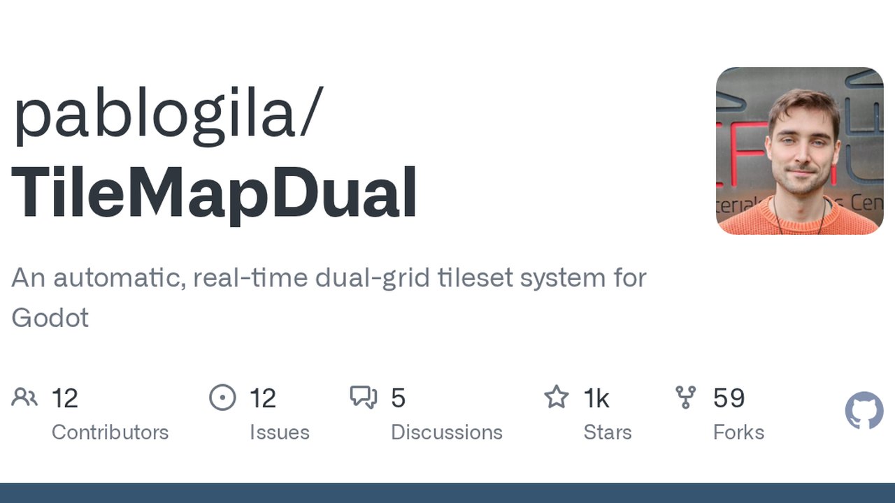 Free Godot 4.5 Addon: TileMapDual Dual-Grid Autotiling (pablogila)