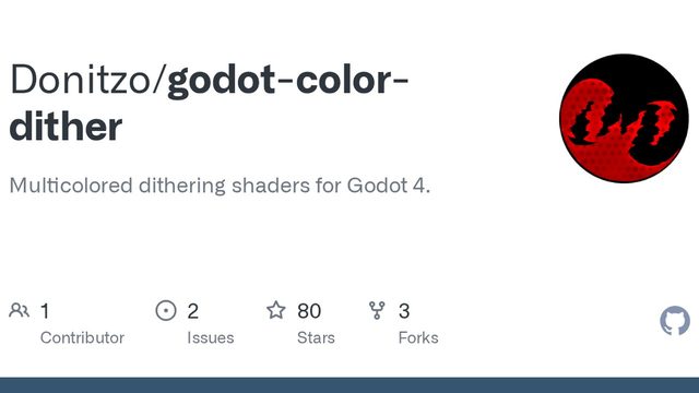 Free Godot 4.2 Shader: Multicolor Dithering for 2D, 3D and Post-Processing (Donitzo)