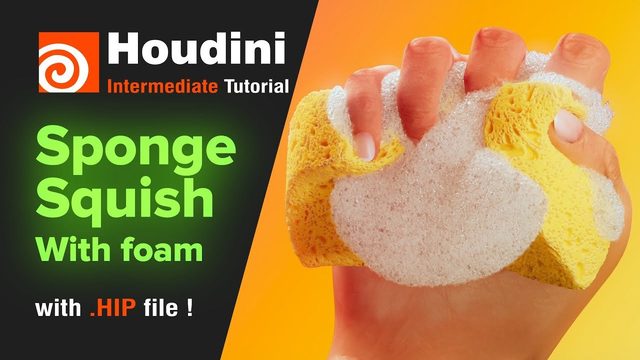 Free Houdini 21 HIP: MPM Sponge Squish with Foam (Misa Motion)