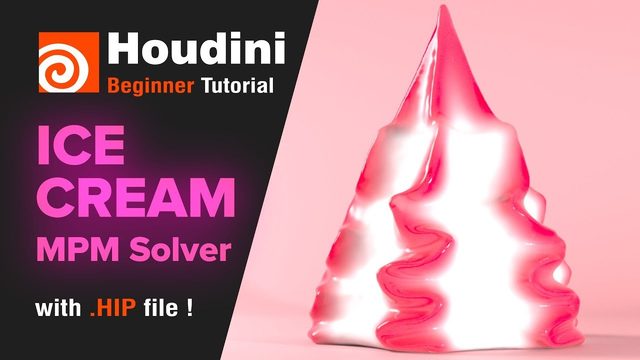 Free Houdini 21 HIP: MPM Solver Soft-Serve Ice Cream (Misa Motion)