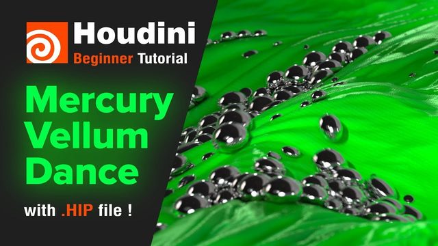 Free Houdini HIP: Mercury Droplets on Cloth with Vellum (Misa Motion)