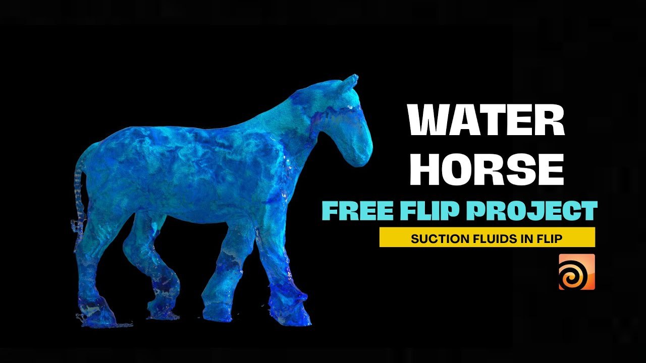 Free Houdini HIP: Water Horse FLIP Suction Fluid RnD (Tutorialavi)