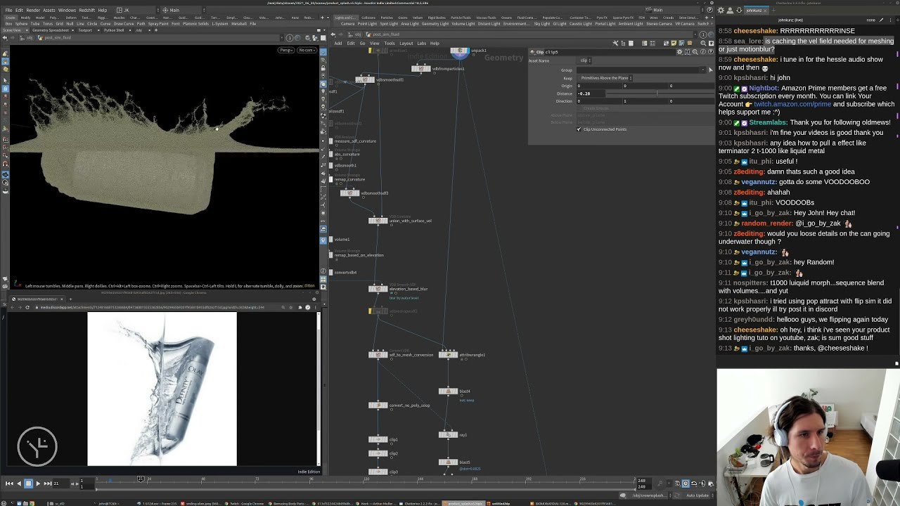 Free Houdini HIPLC: Drink Splash FLIP Simulation (John Kunz)
