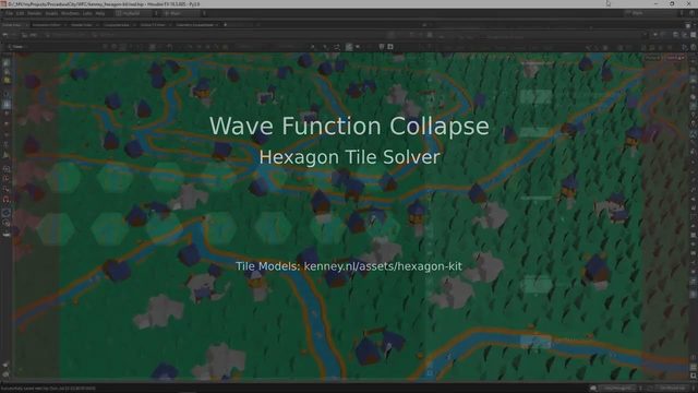 Free Houdini HDA: Wave Function Collapse Hextile Solver with Example Scene (Proceduralit)