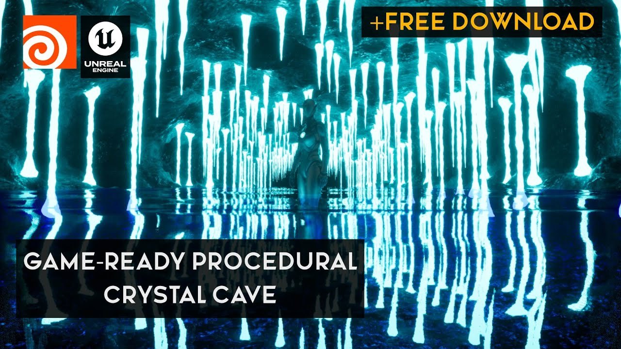 Free Houdini HDA: Procedural Crystal Cave for Houdini Engine in Unreal (Misa Motion)
