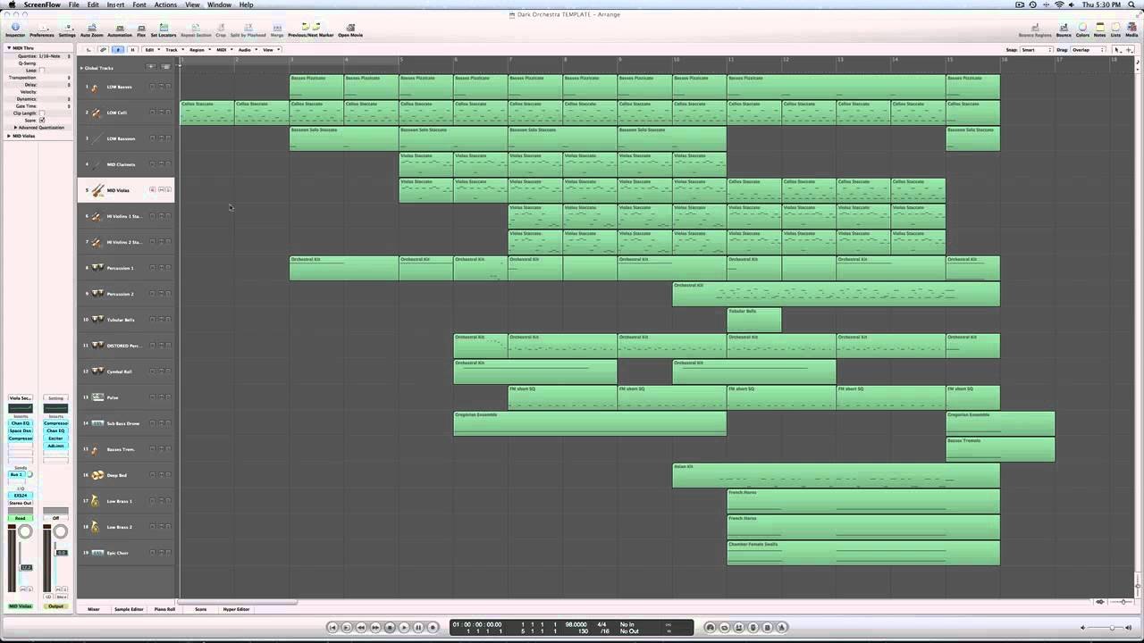 Free Logic Pro 9 Dark Orchestra Template (Andrew Gerlicher Music)