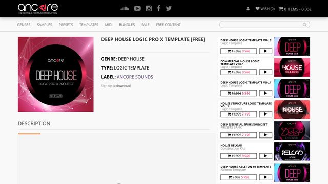 Free Logic Pro X Deep House Template (Ancore Sounds)