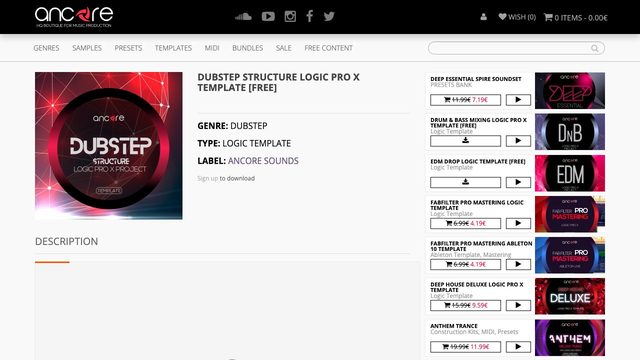Free Logic Pro Dubstep Structure Template, 140 BPM (Ancore Sounds)