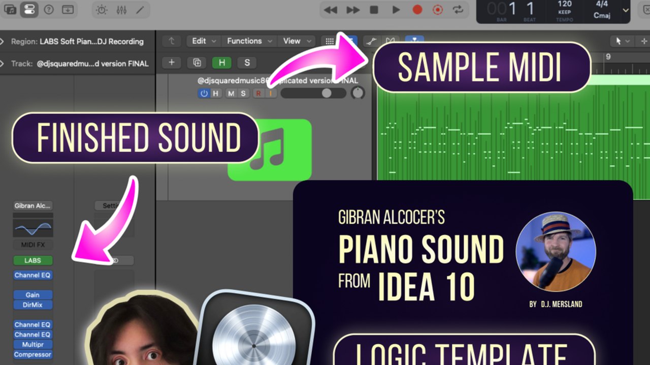 Free Logic Pro Template: 'Idea 10' Soft Piano Sound (DJ Squared Music)
