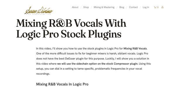 Free Logic Pro Channel Strip Preset: R&B Vocal Sidechain De-Esser (Sean Divine)