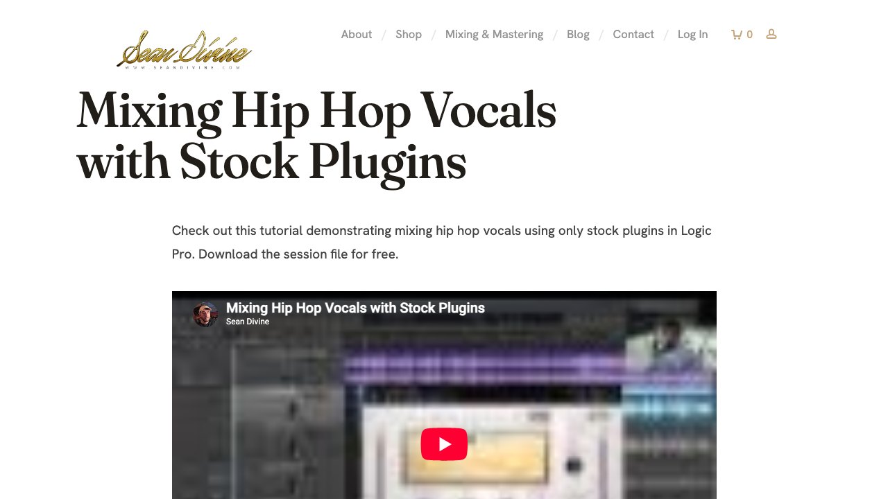 Free Logic Pro X 10.2.2 Project: Hip Hop Vocal Mix with Stock Plugins (Sean Divine)