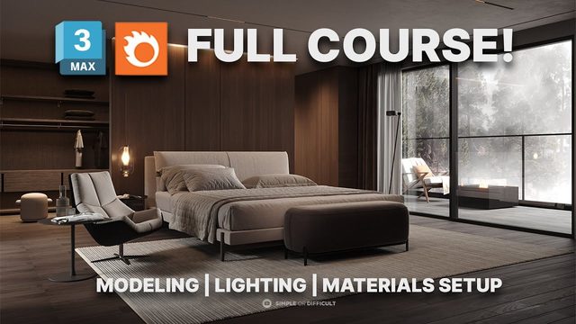 Free 3ds Max Corona Bedroom Starter Scene (Simple or Difficult)