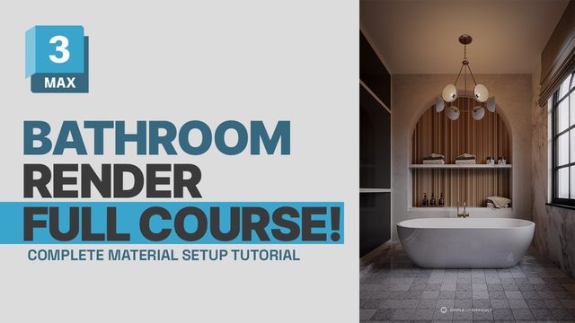 Free 3ds Max Corona Bathroom Tutorial Scene (Simple or Difficult)
