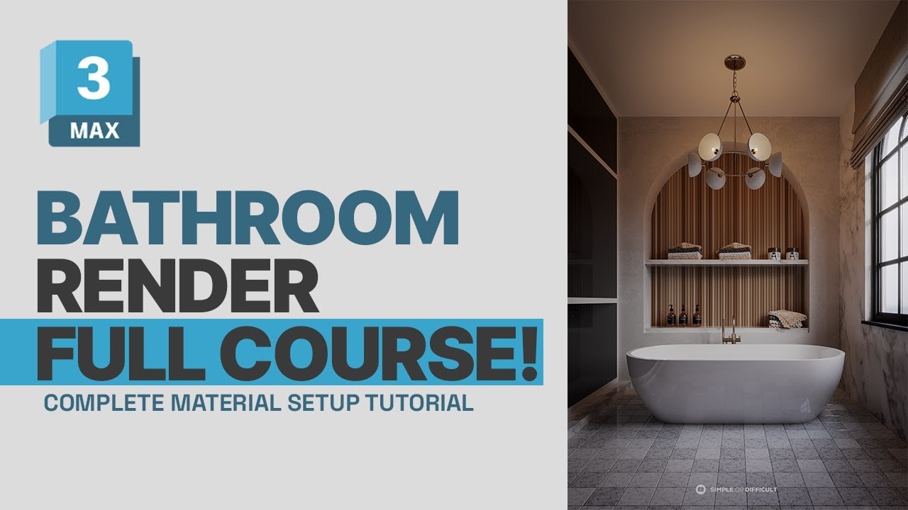Free 3ds Max Corona Bathroom Tutorial Scene (Simple or Difficult)