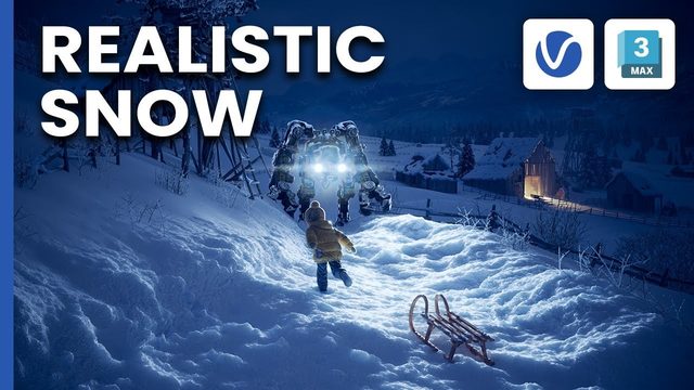Free V-Ray 3ds Max Snow Scene: Displacement and SSS Shader (Chaos)