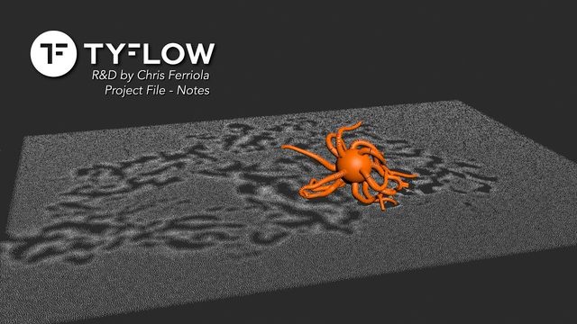 Free 3ds Max tyFlow Dynamic Tentacle Rig Project File (Chris Ferriola)